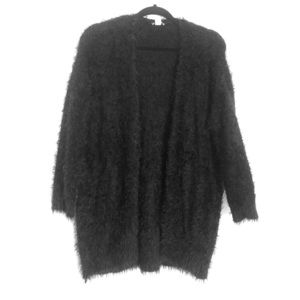 Forever 21 Black Fuzzy Cardigan Jacket